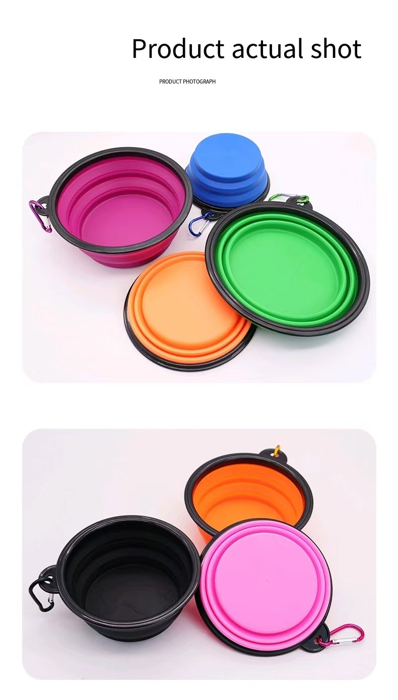 Foldable Silicone Pet Bowl, Spill-Proof Dog Feeding & Watering Bowl for Dogs and Cats（9-Color Sample Pack Available, wholesale/OEM/ODM