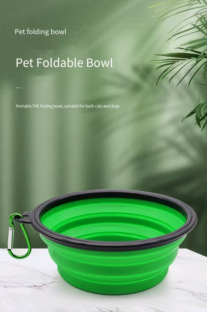 Foldable Silicone Pet Bowl, Spill-Proof Dog Feeding & Watering Bowl for Dogs and Cats（9-Color Sample Pack Available, wholesale/OEM/ODM
