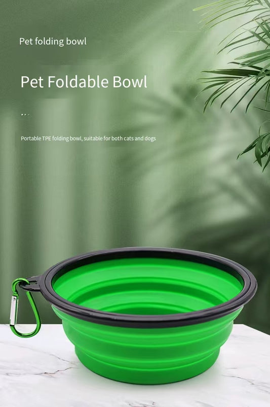 Foldable Silicone Pet Bowl, Spill-Proof Dog Feeding & Watering Bowl for Dogs and Cats（9-Color Sample Pack Available, wholesale/OEM/ODM