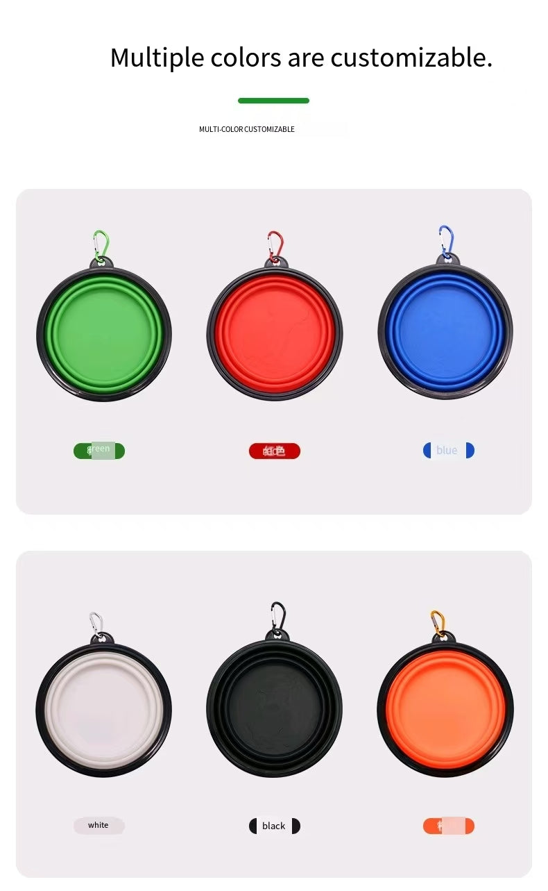 Foldable Silicone Pet Bowl, Spill-Proof Dog Feeding & Watering Bowl for Dogs and Cats（9-Color Sample Pack Available, wholesale/OEM/ODM