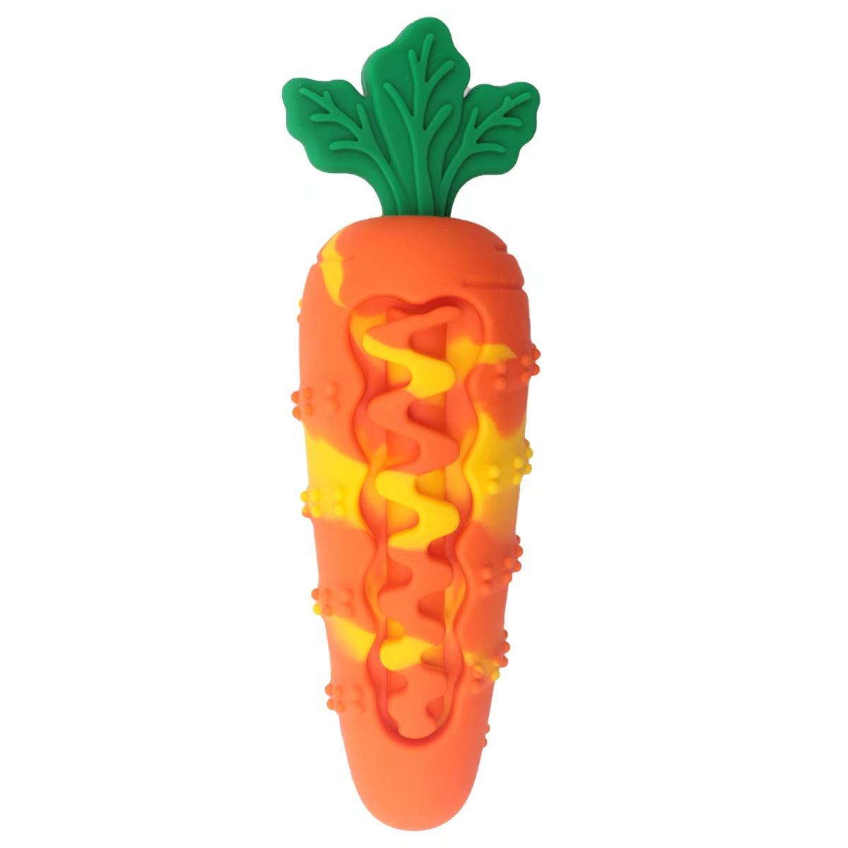 Silicone Carrot Squeaky Dog Toy, Durable Chew Toy for Teething & Self Entertainment Sample/Retail